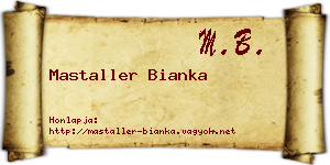 Mastaller Bianka névjegykártya